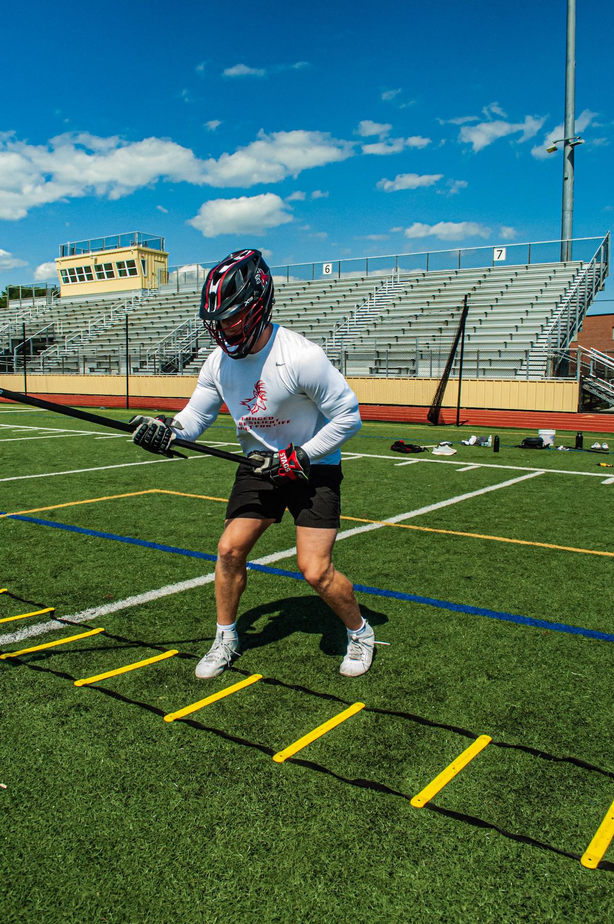 Footwork training on the field